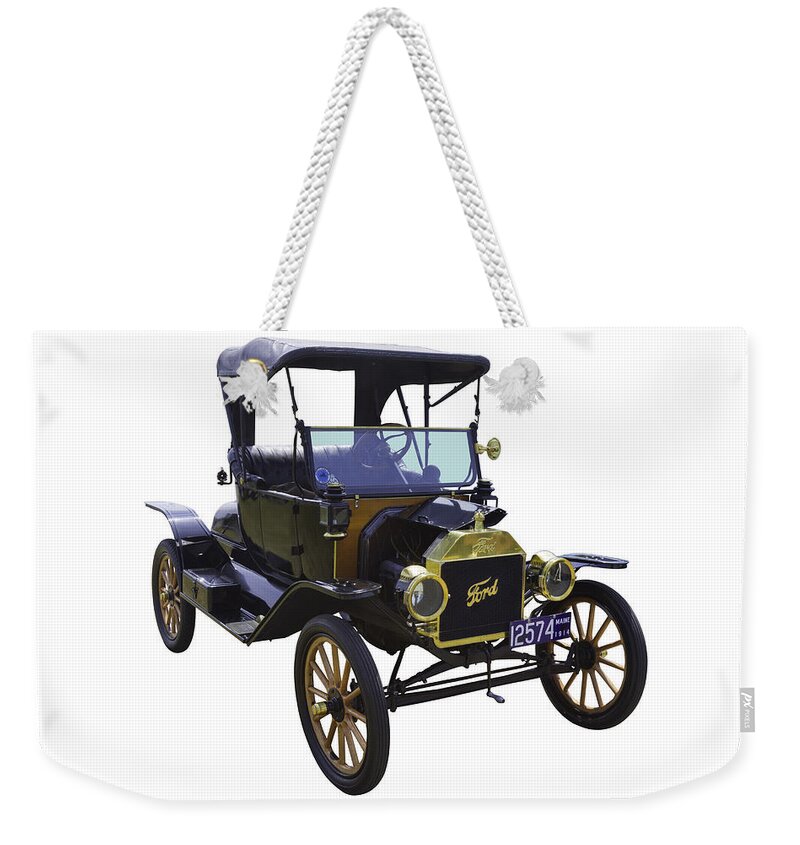Classic Weekender Tote Bag featuring the photograph 1914 Model T Ford Antique Car by Keith Webber Jr