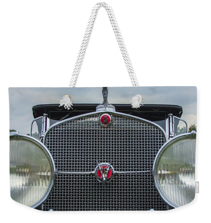 Antique Weekender Tote Bag featuring the photograph 1930 Cadillac V-16 by Jack R Perry