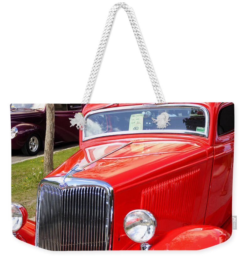 Vintage Weekender Tote Bag featuring the photograph 1934 Ford Classic Car by Brenda Kean