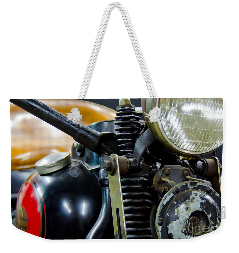 History Weekender Tote Bag featuring the photograph 1936 EL Knucklehead Harley Davidson Motorcycle by Wilma Birdwell