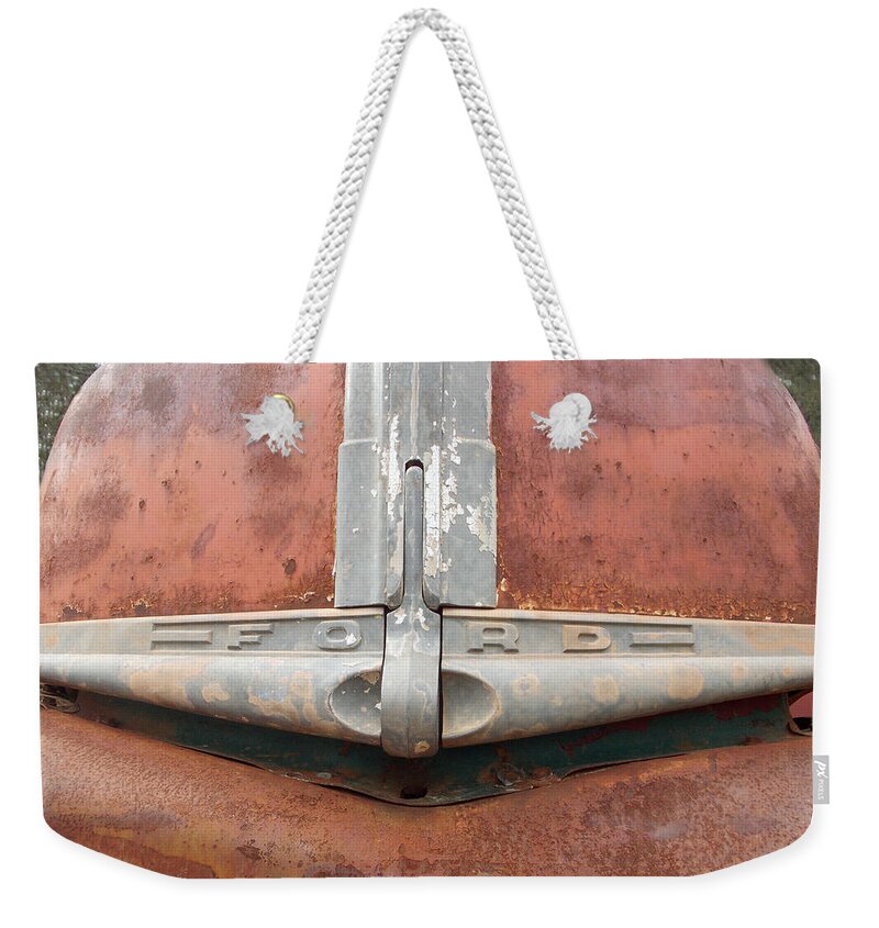 Ford Weekender Tote Bag featuring the photograph 1945 Ford Pick Up by Bob Johnson