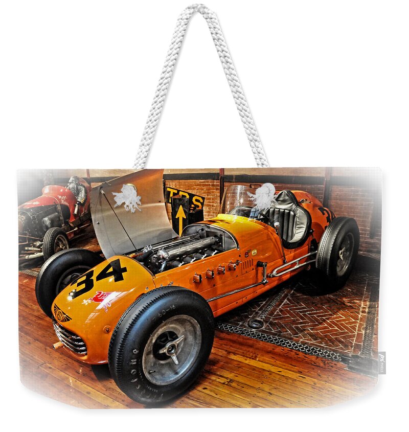Roadster Weekender Tote Bag featuring the photograph 1952 Indy 500 Roadster by Mike Martin