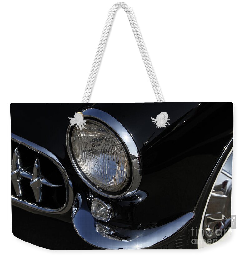 1957 Weekender Tote Bag featuring the photograph 1957 Corvette by Dennis Hedberg