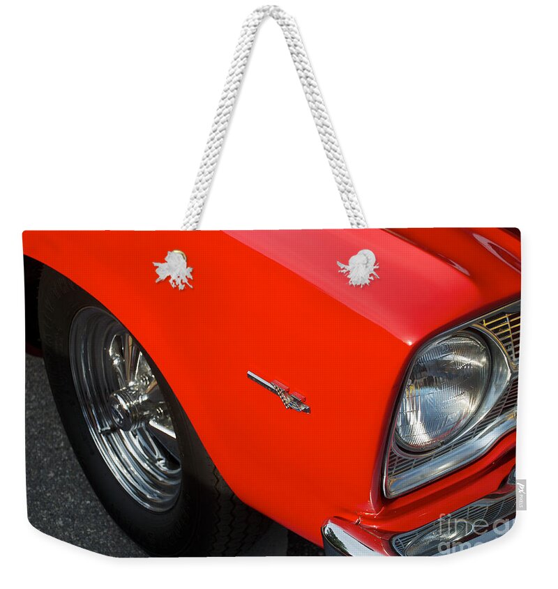 4th Annual Weekender Tote Bag featuring the photograph 1965 Plymouth Belvedere by Mark Dodd