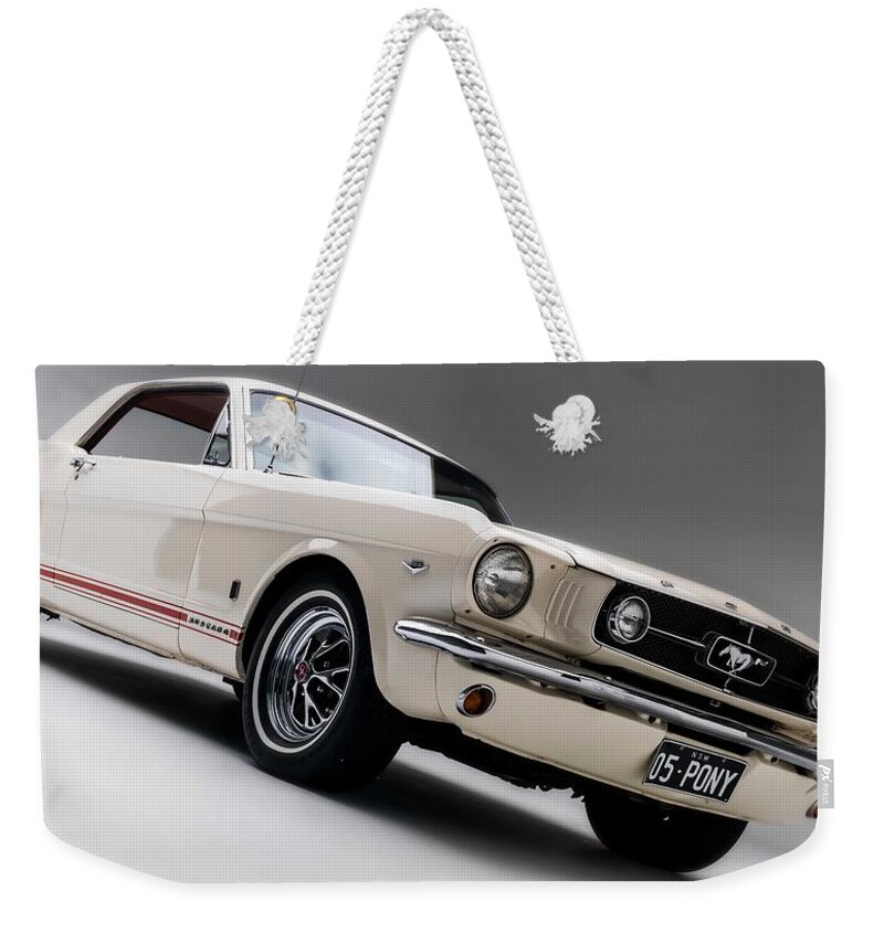 Car Weekender Tote Bag featuring the photograph 1966 Mustang GT by Gianfranco Weiss