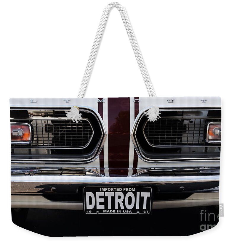 1967 Barracuda Weekender Tote Bag featuring the photograph 1967 Barracuda by Dennis Hedberg