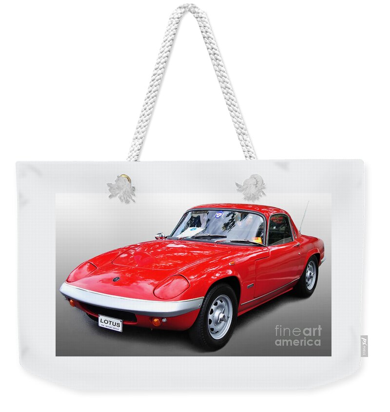 Photography Weekender Tote Bag featuring the photograph 1968 Lotus - Elan S4 - full view by Kaye Menner