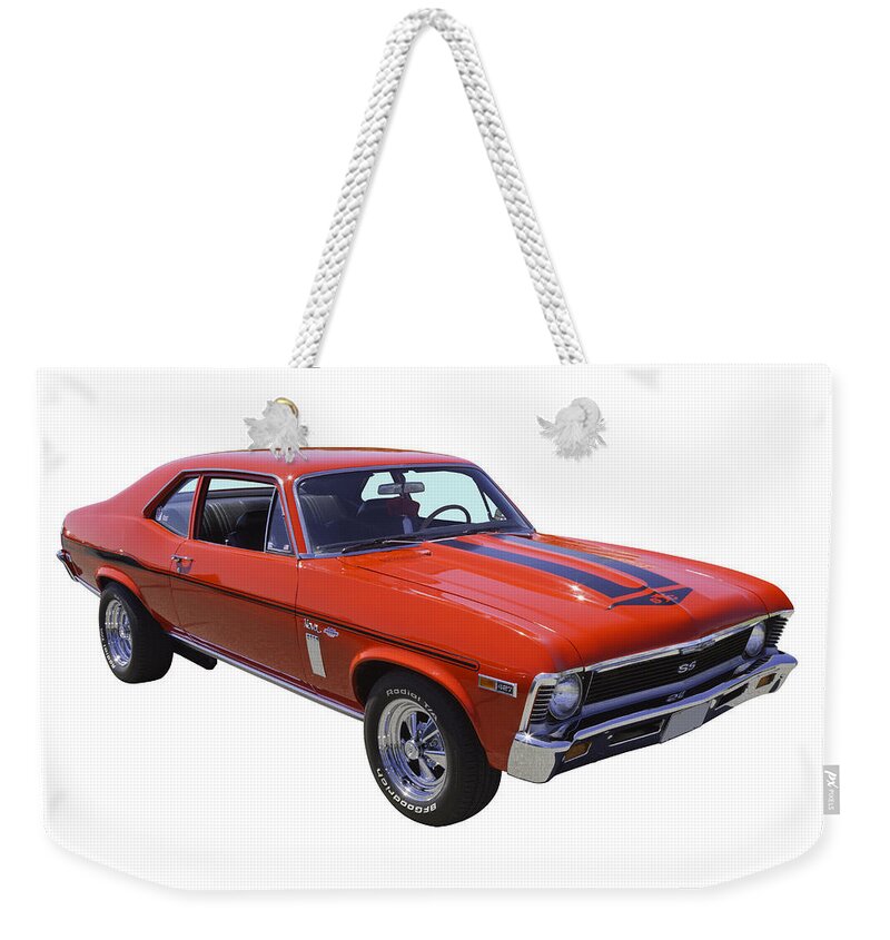 Antique Weekender Tote Bag featuring the photograph 1969 Chevrolet Nova Yenko 427 Muscle Car by Keith Webber Jr