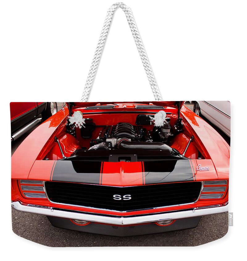 1969 Chevy Camaro Ss Weekender Tote Bag featuring the photograph 1969 Chevy Camaro SS by Joann Copeland-Paul