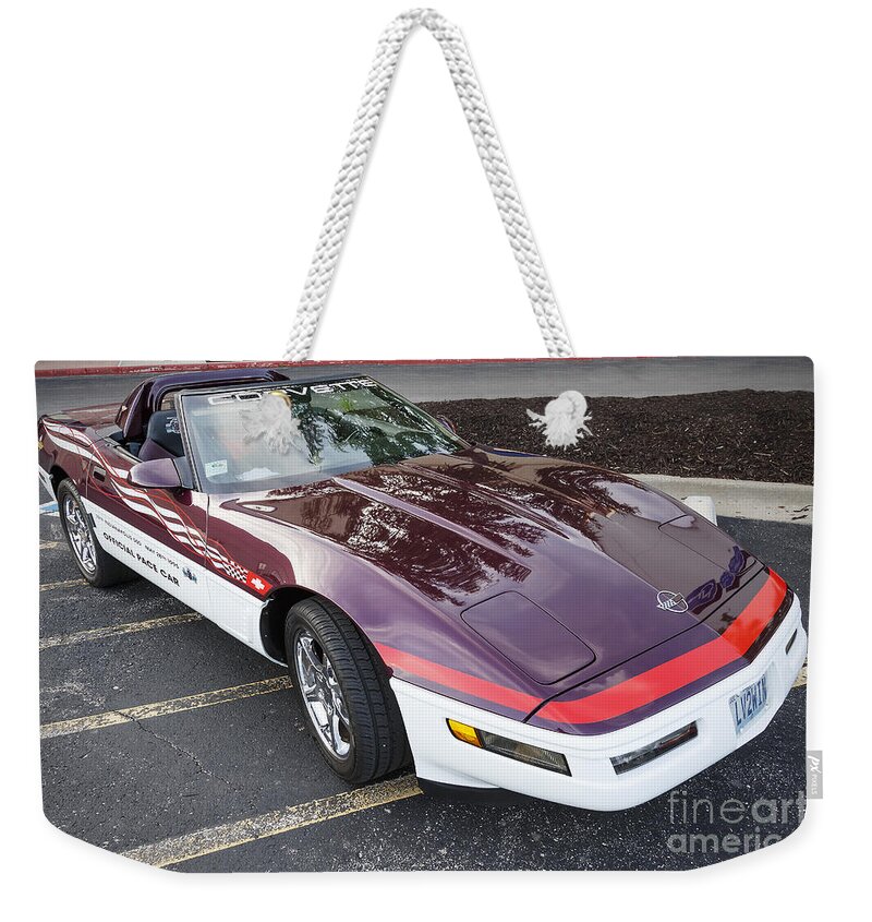 1995 Chevrolet Weekender Tote Bag featuring the photograph 1995 Corvette Pace Car2 by Dennis Hedberg