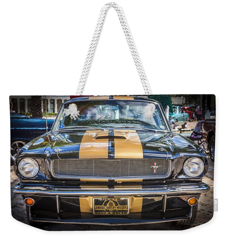 1966 Ford Mustang Weekender Tote Bag featuring the photograph 1966 Ford Shelby Mustang Hertz Edition #2 by Rich Franco