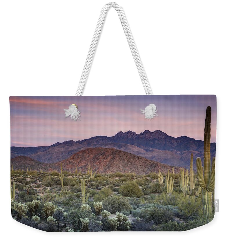 Sunset Weekender Tote Bag featuring the photograph A Desert Sunset #3 by Saija Lehtonen