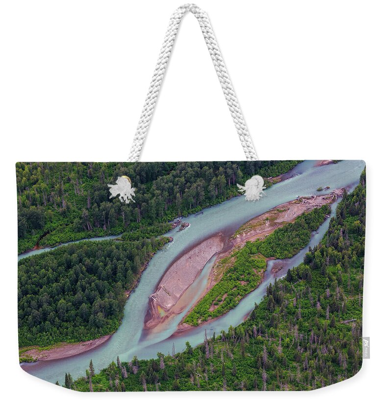 Scenics Weekender Tote Bag featuring the photograph Aerial Photos Over Lake Clark National #2 by Gavriel Jecan