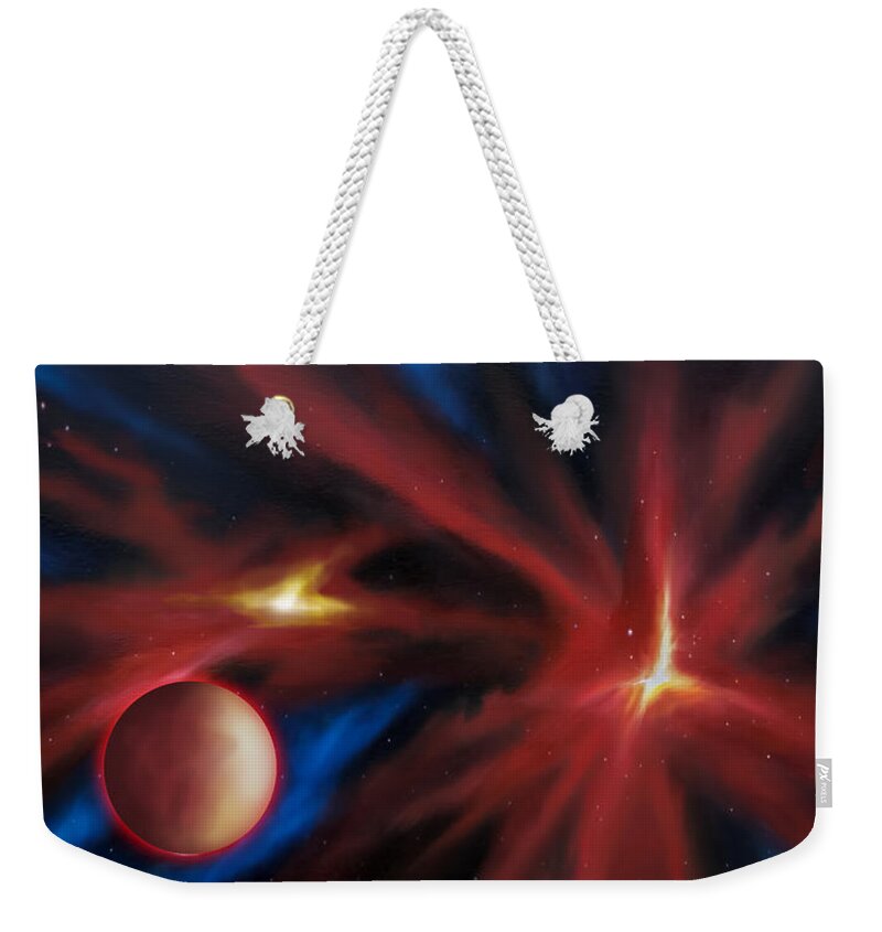 James C. Hill Weekender Tote Bag featuring the painting Agamnenon Nebula by James Hill