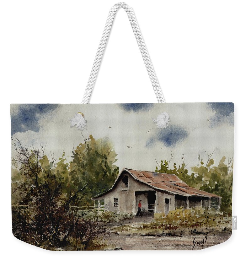 Barn Weekender Tote Bag featuring the painting Barn #3 by Sam Sidders