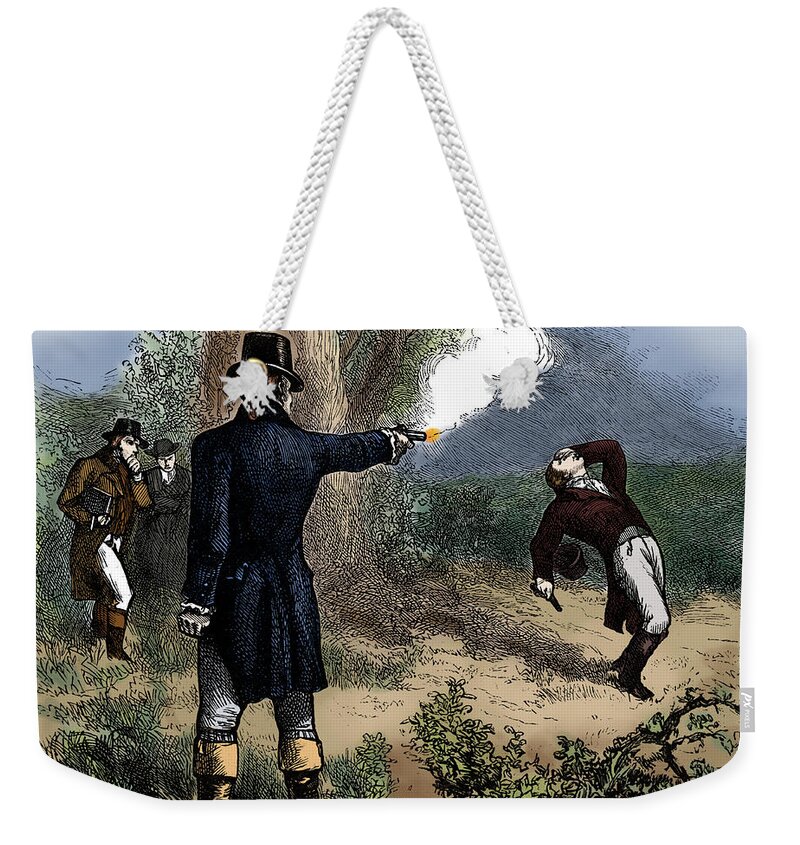 Government Weekender Tote Bag featuring the photograph Burr-hamilton Duel, 1804 by Science Source