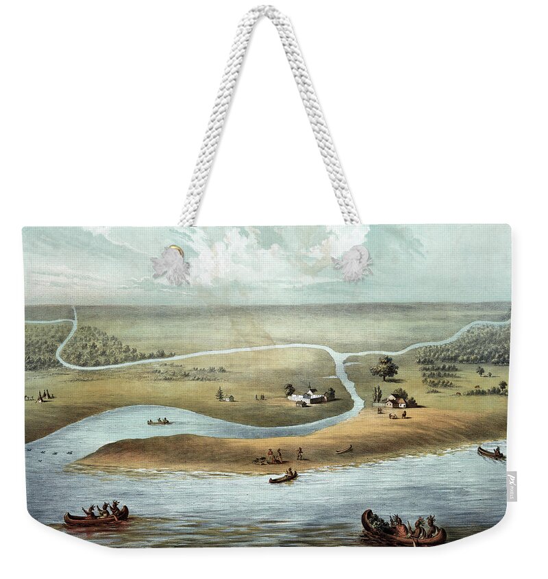 1820 Weekender Tote Bag featuring the painting Chicago, 1820 #2 by Granger