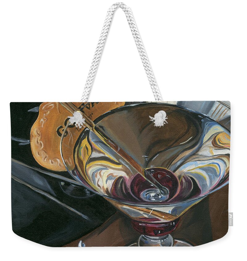 Martini Weekender Tote Bag featuring the painting Chocolate Martini by Debbie DeWitt