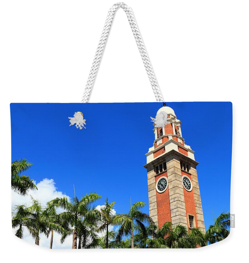 Chinese Culture Weekender Tote Bag featuring the photograph Clock Tower In Kowloon , Hong Kong #2 by Ngkaki
