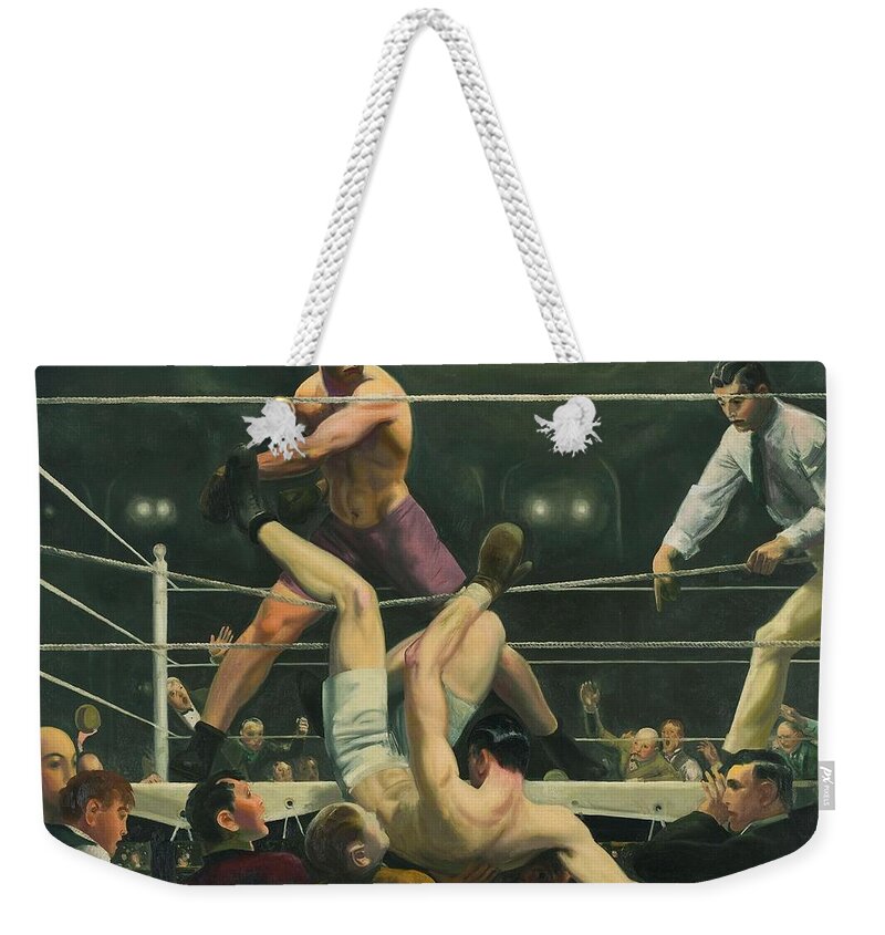 Dempsey And Firpo Weekender Tote Bag featuring the painting Dempsey And Firpo #2 by Celestial Images