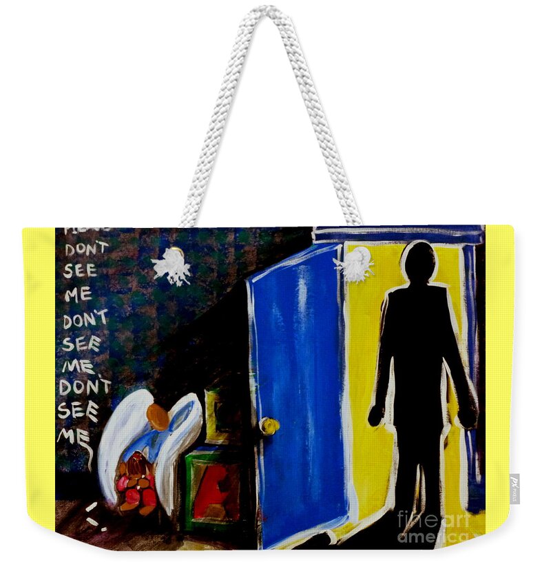 Don't Weekender Tote Bag featuring the painting Don't See Me by Jackie Carpenter