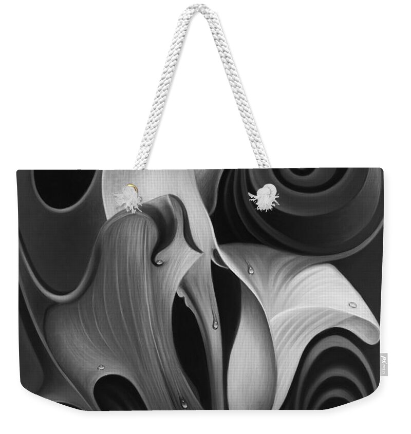 Calalily Weekender Tote Bag featuring the painting Dynamic Floral 4 Cala Lilies by Ricardo Chavez-Mendez