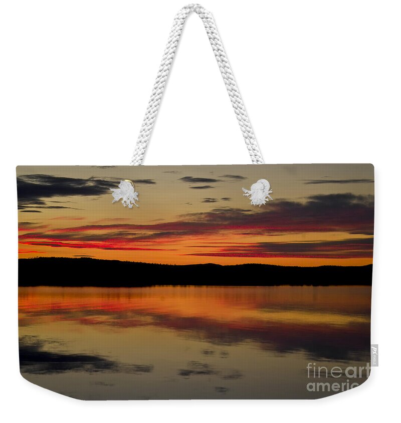 Water Weekender Tote Bag featuring the photograph Evening Sky by Heiko Koehrer-Wagner