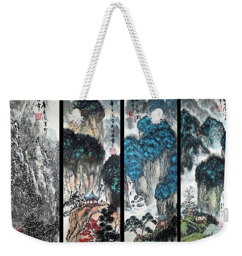 Four Seasons Weekender Tote Bag featuring the photograph Four Seasons in Harmony #1 by Yufeng Wang