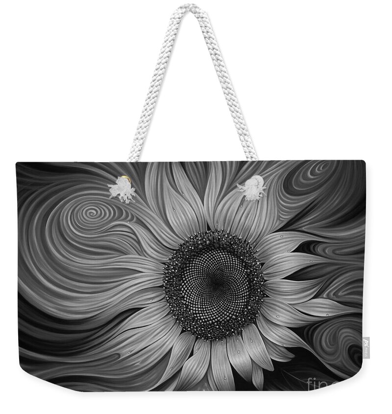 Sunflower Weekender Tote Bag featuring the painting Girasol Dinamico by Ricardo Chavez-Mendez