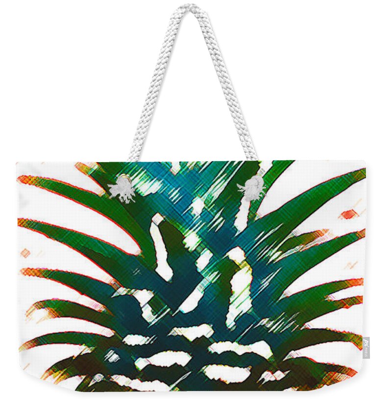 Food Weekender Tote Bag featuring the digital art Hawaiian Pineapple #2 by James Temple
