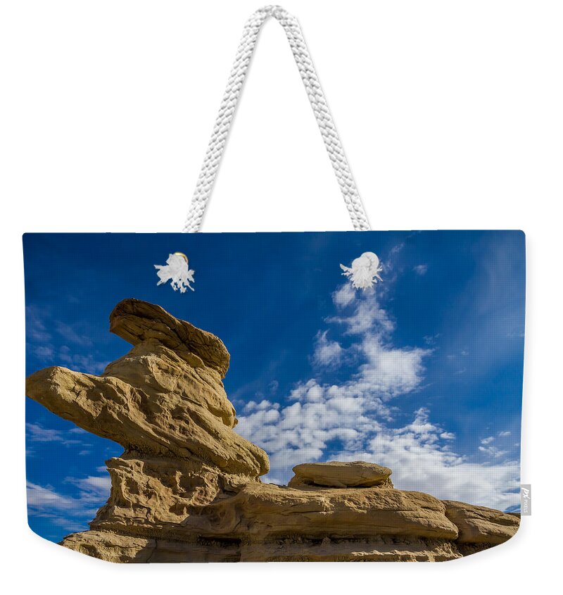 Badlands Weekender Tote Bag featuring the photograph Hoodoo Rock Formations #1 by Ron Pate