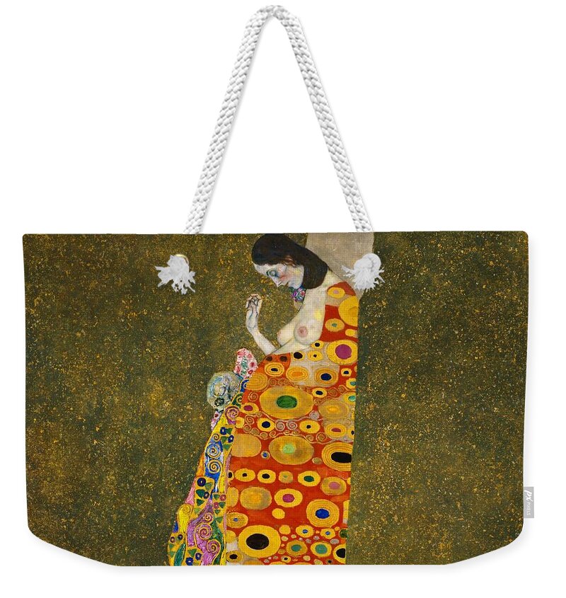 Gustav Klimt Weekender Tote Bag featuring the painting Hope II #2 by Gustav Klimt