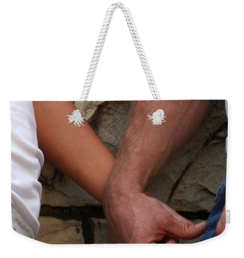 Hands Weekender Tote Bag featuring the photograph I Wanna Hold Your Hand #2 by Lesa Fine