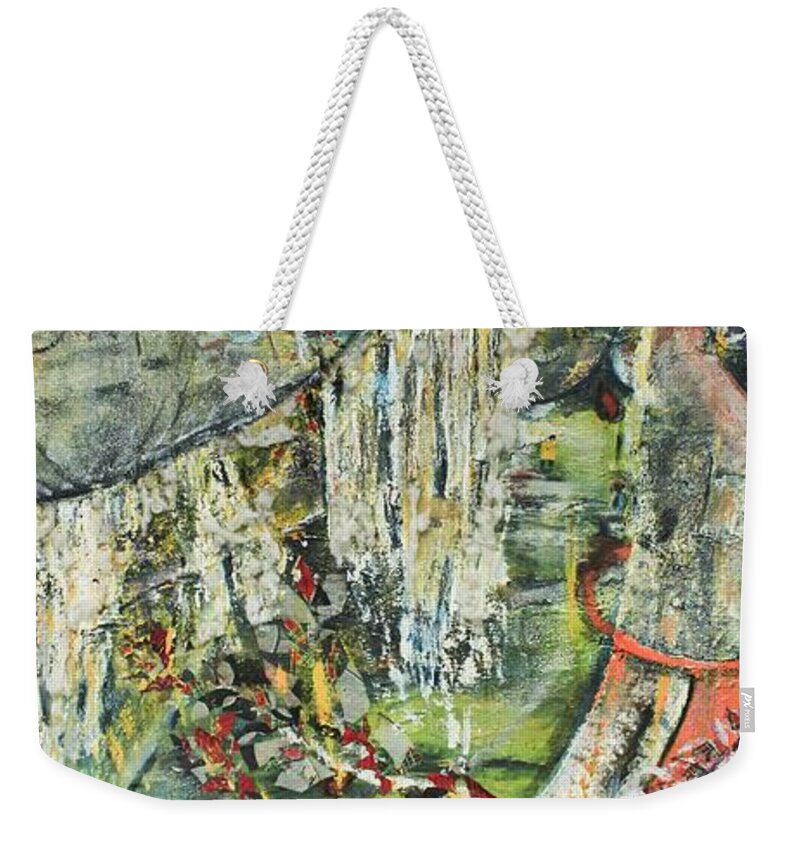 Landscape Weekender Tote Bag featuring the painting Island Wonder by Peggy Blood