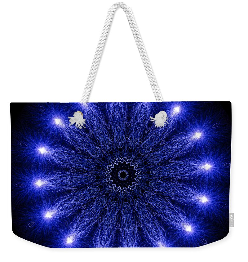 Electric Weekender Tote Bag featuring the photograph Kaleidoscopic Image Created from Real Electrical Arcs #2 by Amy Cicconi
