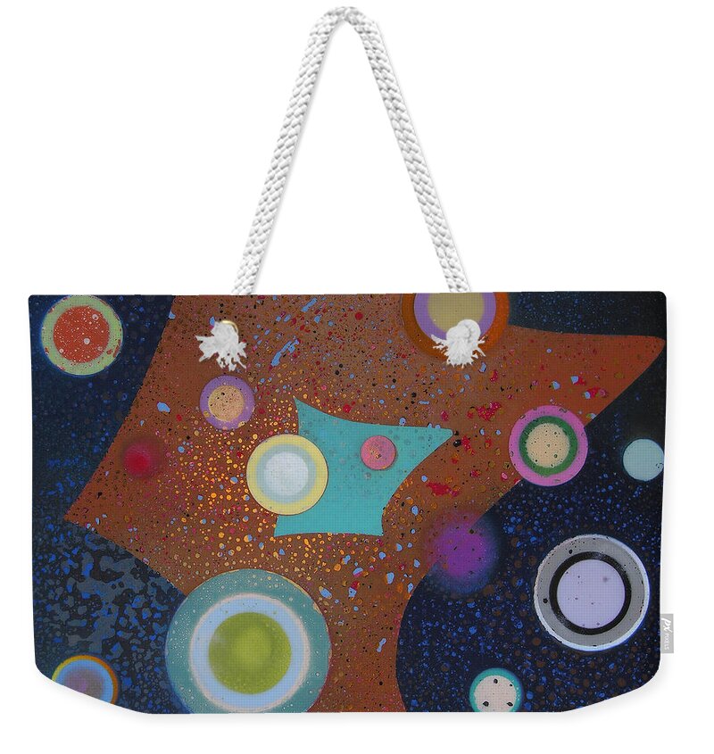 Kandinski Weekender Tote Bag featuring the painting Kandinsky Attraction #2 by Fred Chuang