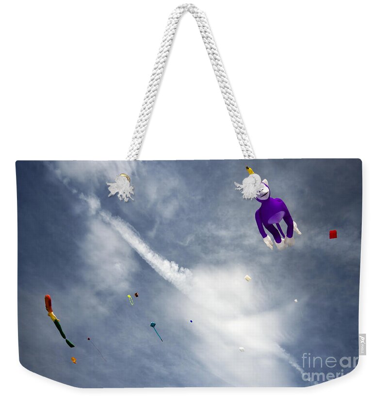 Kite Weekender Tote Bag featuring the photograph Kites On The Sky #2 by Ang El