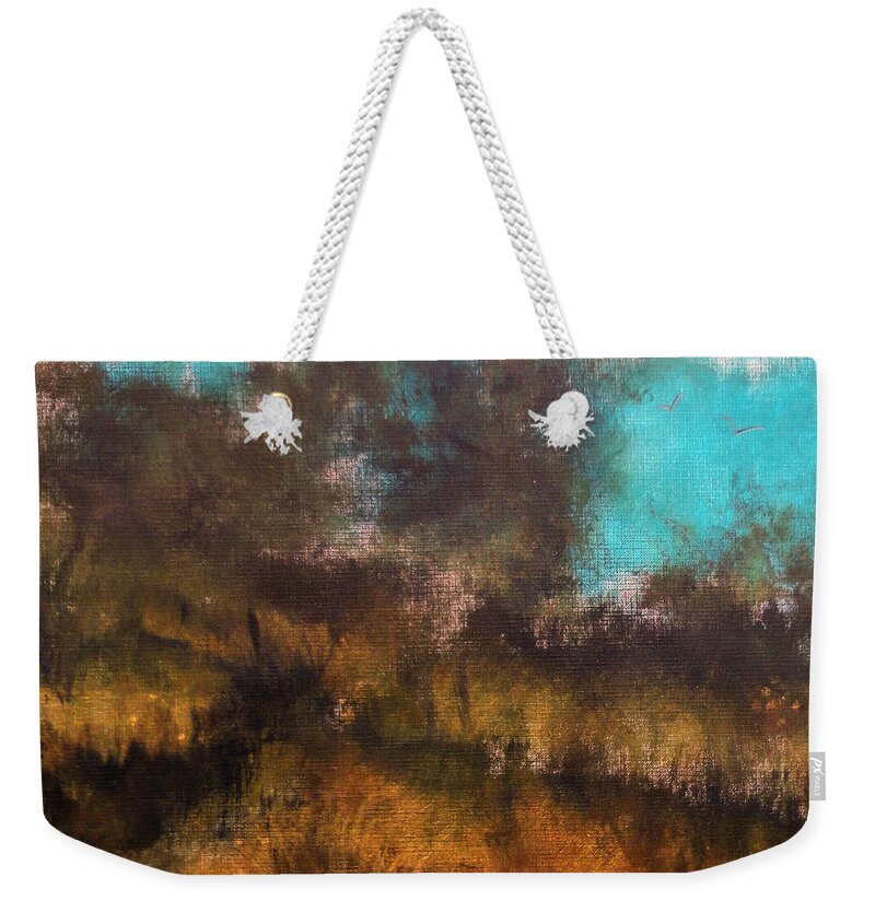 Katie Black Weekender Tote Bag featuring the painting Landscape #2 by Katie Black