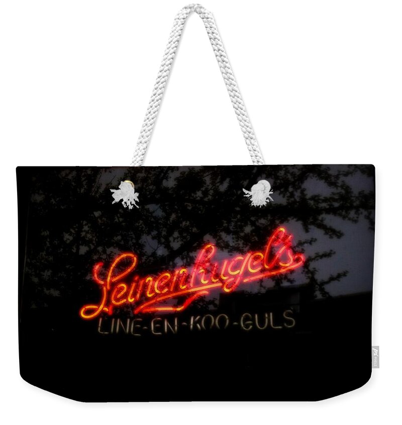  Weekender Tote Bag featuring the photograph Leinenkugel's by Kelly Awad