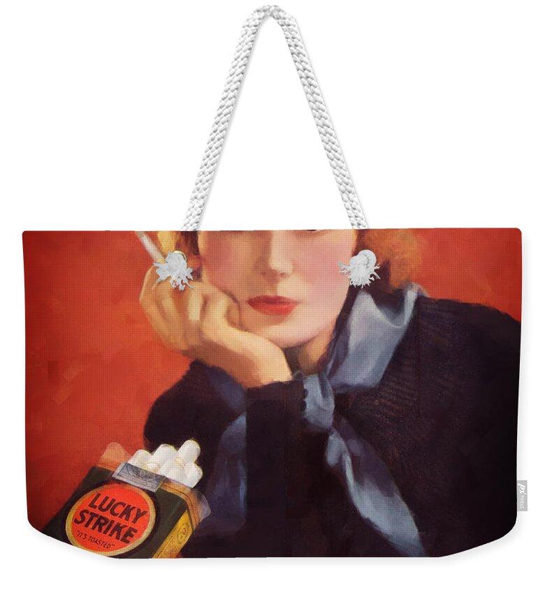 Luckie Weekender Tote Bag featuring the digital art Luckie by Chuck Staley