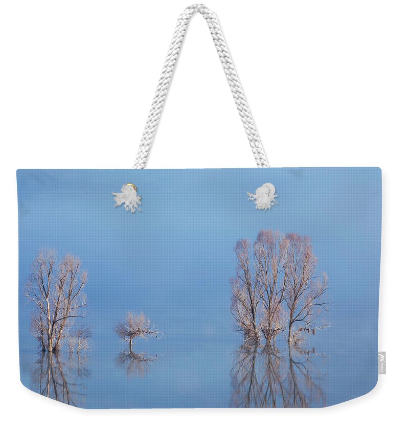 Water's Edge Weekender Tote Bag featuring the photograph Misty Lake In Spring by Temizyurek