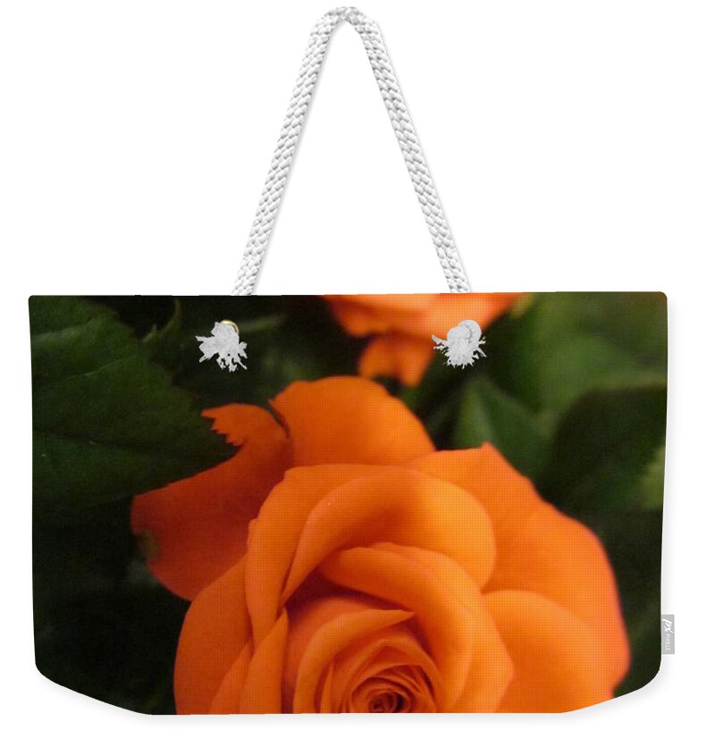 Flowerromance Weekender Tote Bag featuring the photograph Orange delight #2 by Rosita Larsson