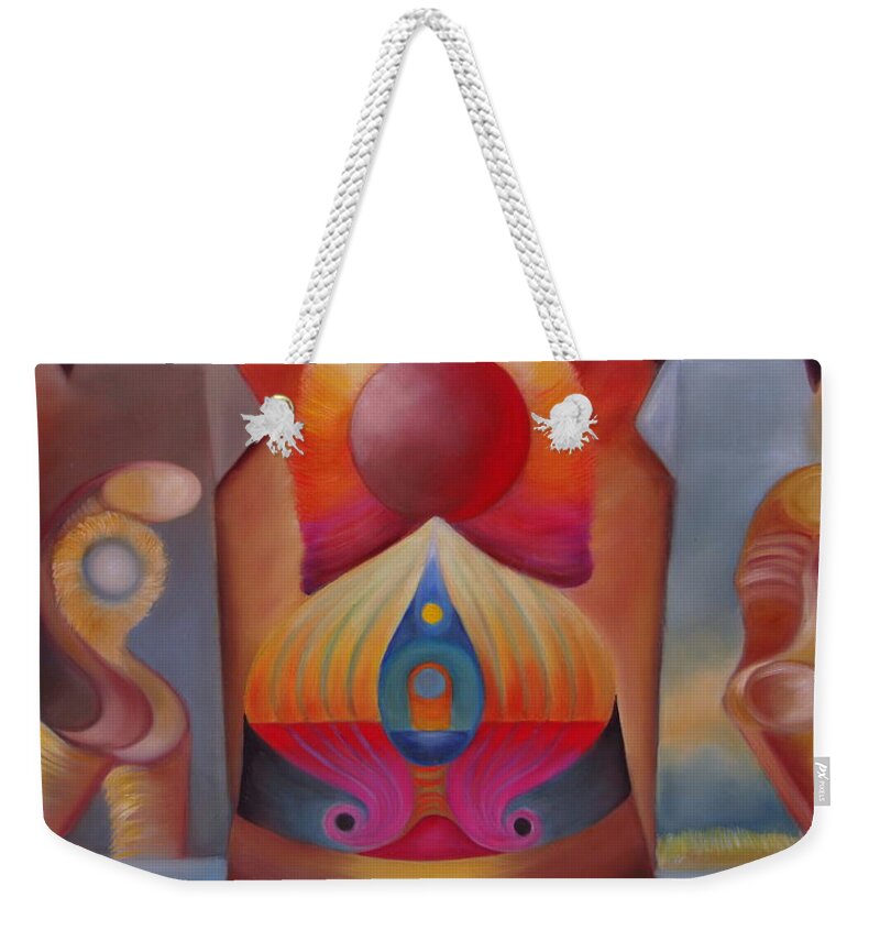   Weekender Tote Bag featuring the painting Puerta Solar by Aliosha Valle