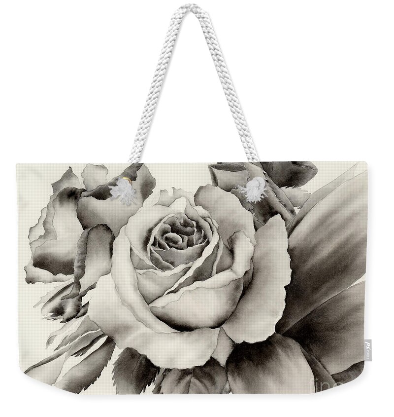Watercolor Weekender Tote Bag featuring the painting Rose Bouquet by Hailey E Herrera