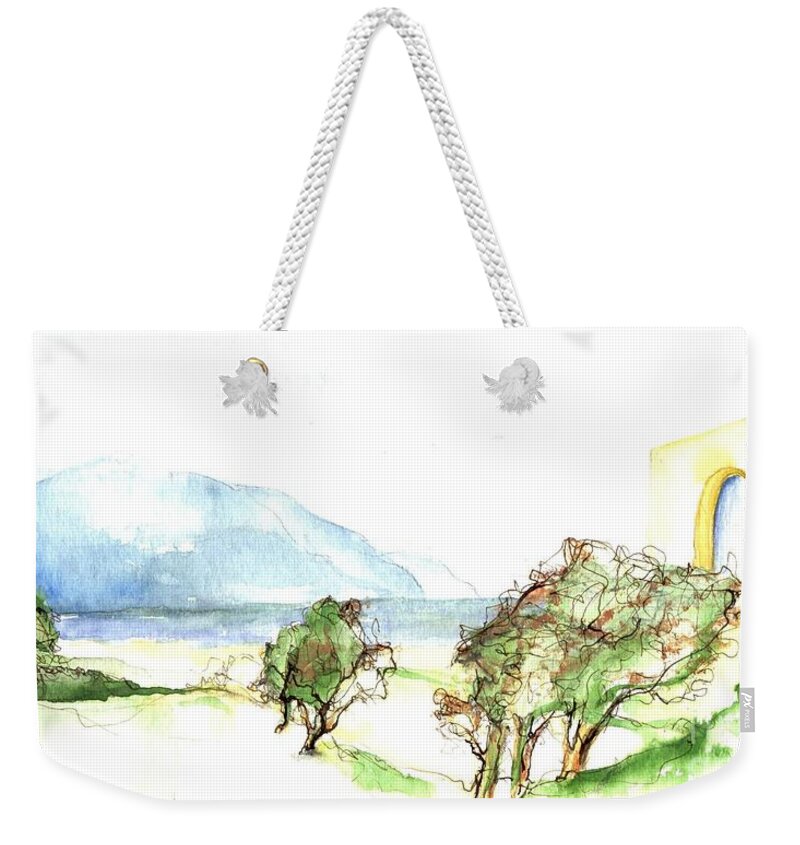 Seaview Weekender Tote Bag featuring the painting Seaview #2 by Karina Plachetka