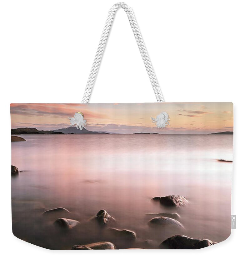 Calm Weekender Tote Bag featuring the photograph Seil Island Sunset #2 by Grant Glendinning