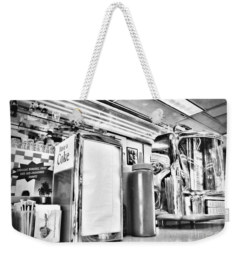 Service Weekender Tote Bag featuring the photograph Sitting At The Counter #2 by Peggy Hughes