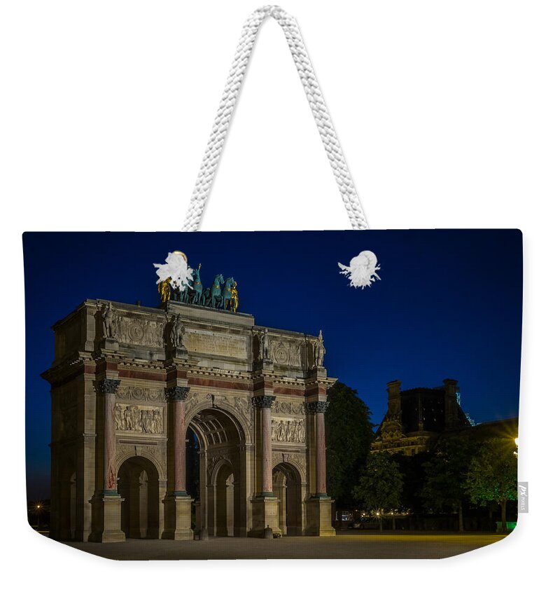 France Weekender Tote Bag featuring the photograph Arc de Triomphe Du Carrousel #1 by Mark Llewellyn
