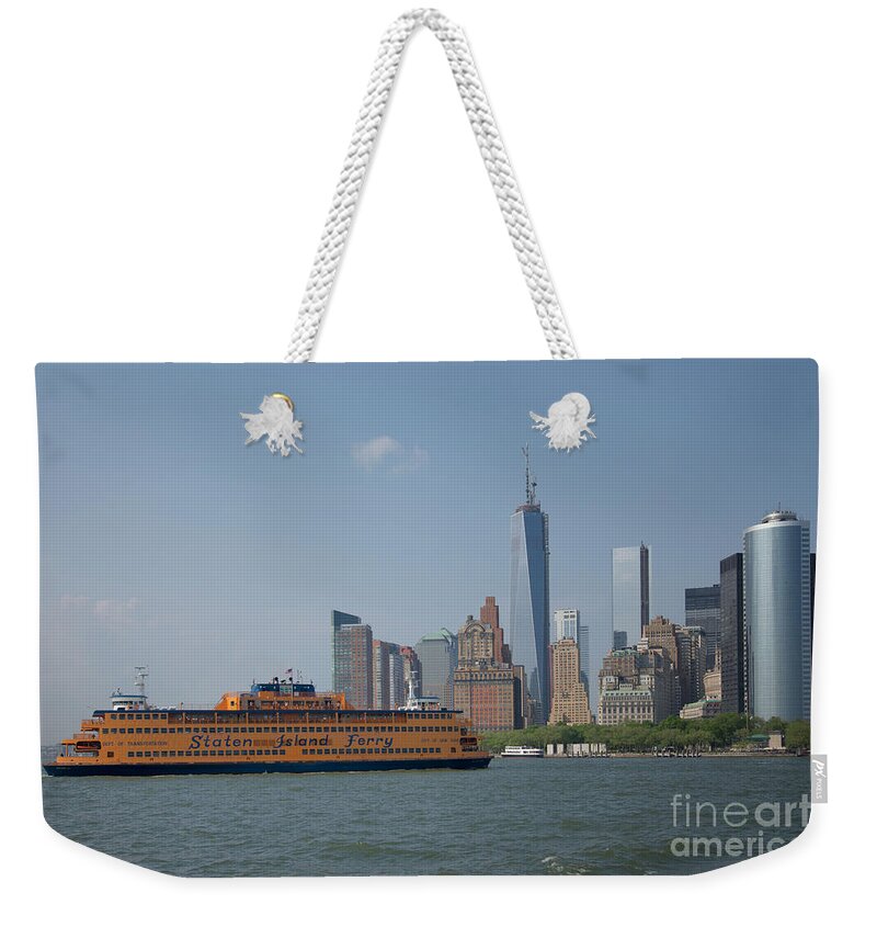 Boats Weekender Tote Bag featuring the digital art Staten Island Ferry #2 by Carol Ailles