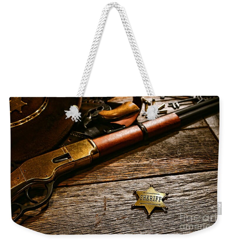 Sheriff Weekender Tote Bag featuring the photograph The Badge #2 by Olivier Le Queinec